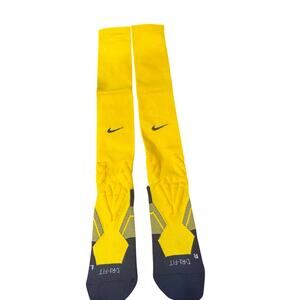 Nike Soccer Matchfit Cushioned Over-The-Calf Socks XL Gold Navy NWMT